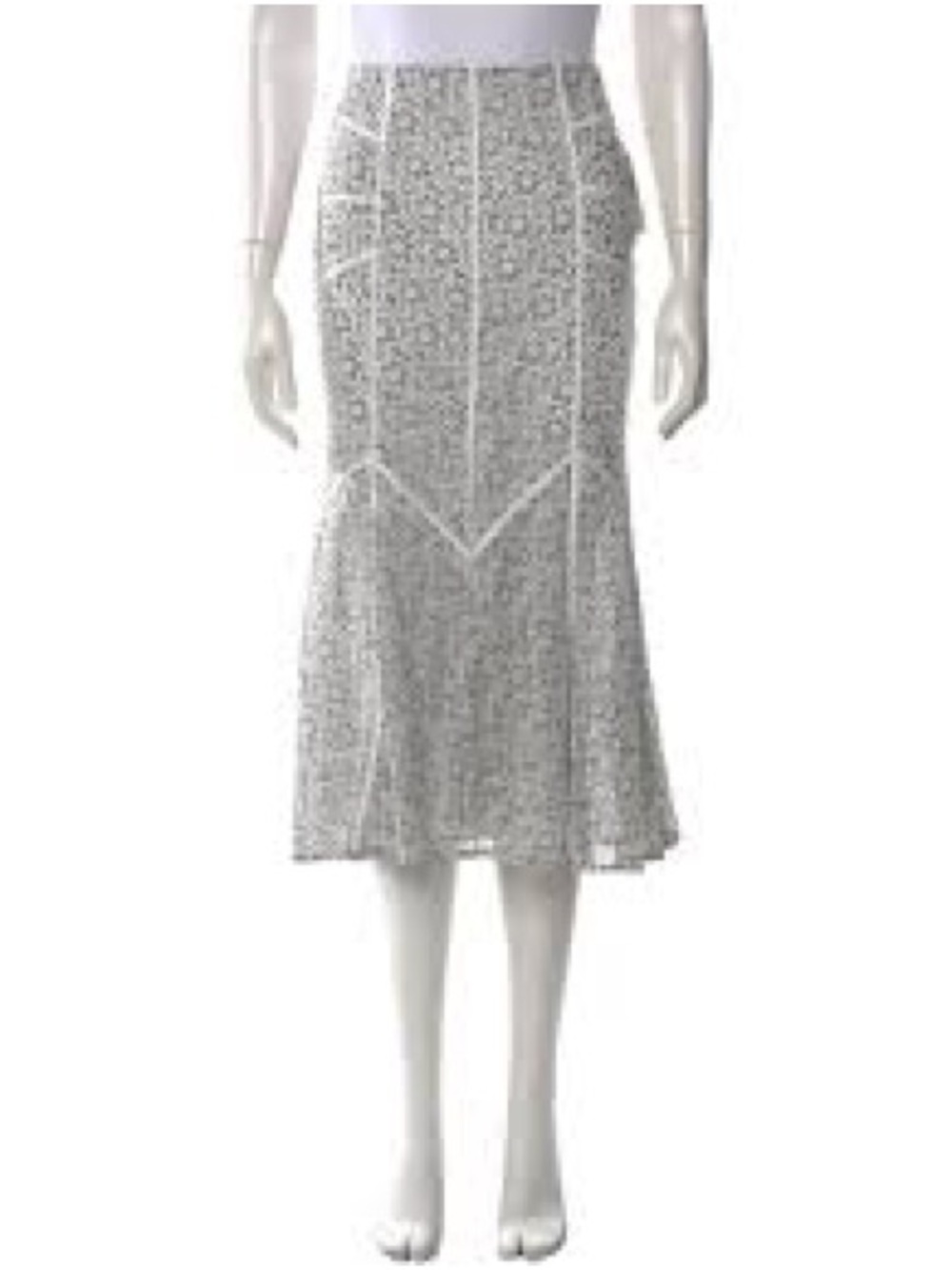 Marissa Webb Grey Patterned Midi Skirt